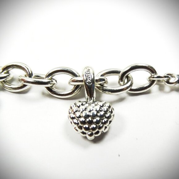 LAGOS Caviar Sterling Silver Six Heart Charms Chain Bracelet - Picture 9 of 10